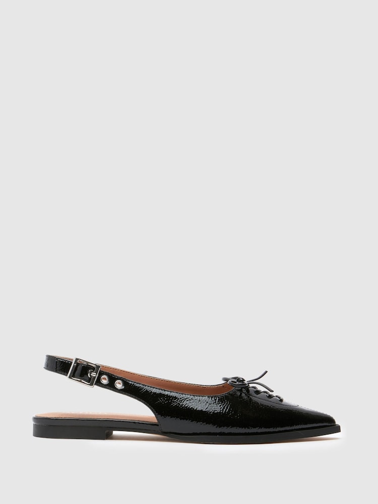 Schuh Lorie Point Hardware Flat Black Shoes - Image 1 of 3