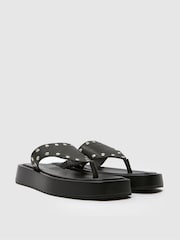 Toryn Stud Toe Post Black Sandals - Image 2 of 4