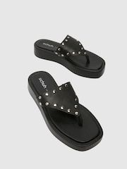 Toryn Stud Toe Post Black Sandals - Image 3 of 4
