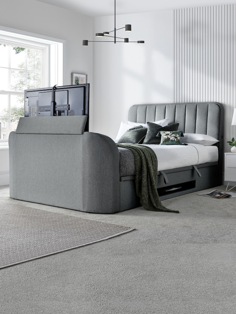 Time 4 Sleep Smoke Aspen Side Lift Ottoman Storage TV Bed - Image 1 of 6