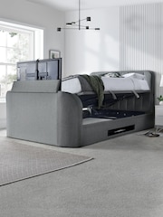 Time 4 Sleep Smoke Aspen Side Lift Ottoman Storage TV Bed - Image 2 of 6