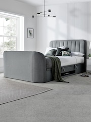 Time 4 Sleep Smoke Aspen Side Lift Ottoman Storage TV Bed - Image 3 of 6