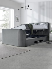 Time 4 Sleep Smoke Aspen Side Lift Ottoman Storage TV Bed - Image 4 of 6