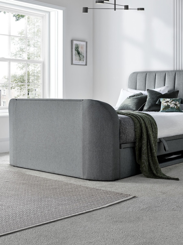 Time 4 Sleep Smoke Aspen Side Lift Ottoman Storage TV Bed - Image 6 of 6