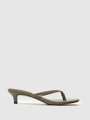 Schuh Sunnie Toe Post Kitten Black Sandals - Image 1 of 4