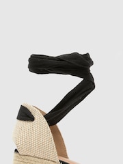 Schuh Veronica Tie Wedge Black Espadrilles - Image 2 of 2