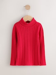 Red Roll Neck Jumper (3mths-10yrs) - Image 1 of 4