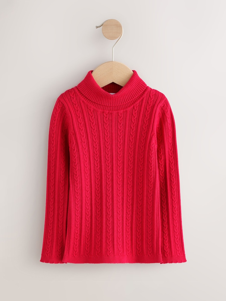 Red Roll Neck Jumper (3mths-10yrs) - Image 1 of 4