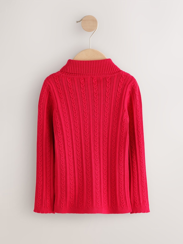 Red Roll Neck Jumper (3mths-10yrs) - Image 2 of 4
