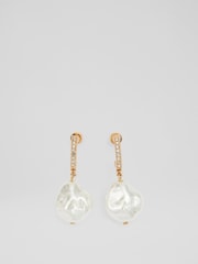 LK Bennett Natural Calla Pearl Drop Stud Earrings - Image 1 of 1