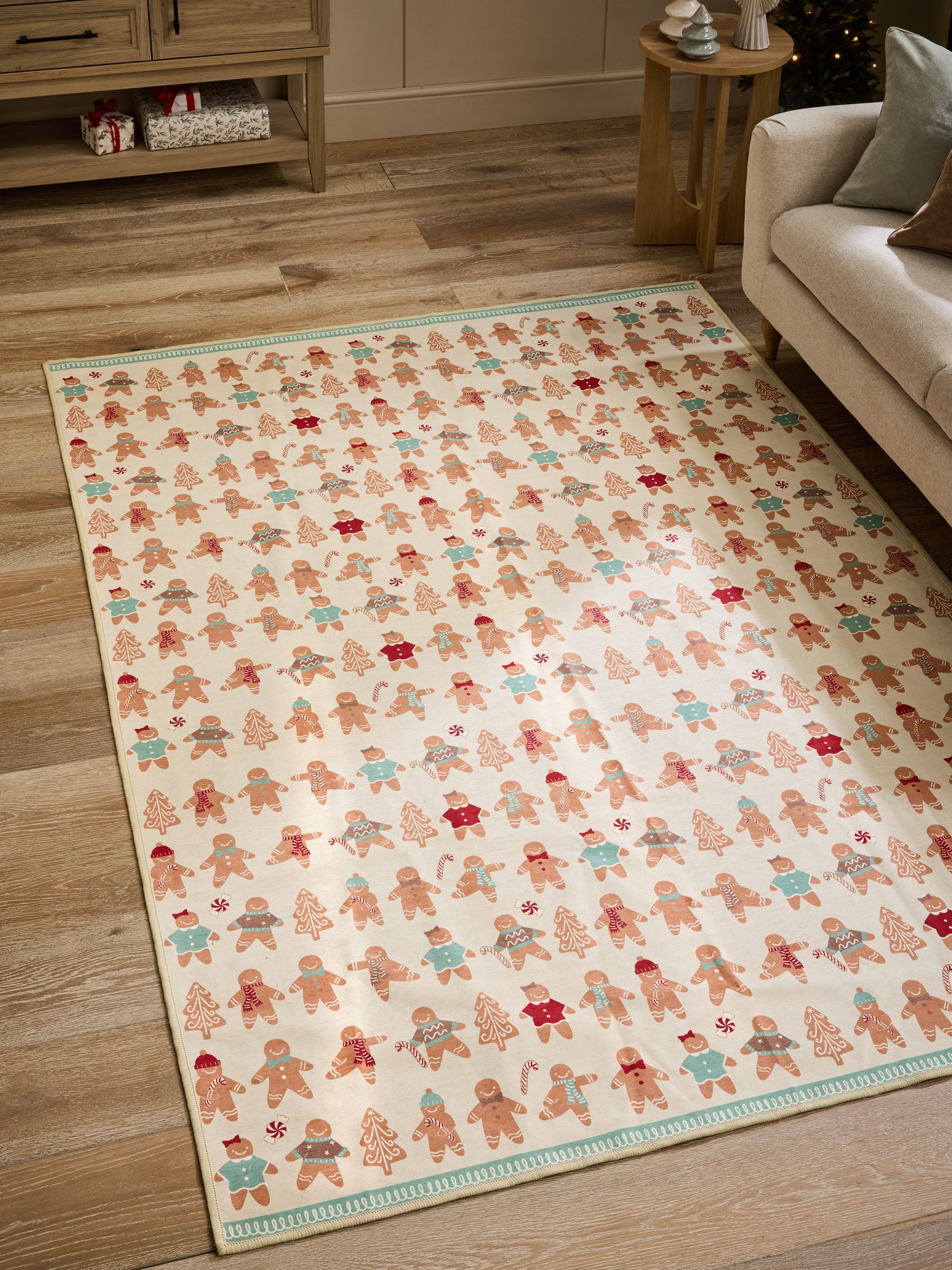 Buy Natural Washable Christmas Gingerbread Rug from the Next UK online shop