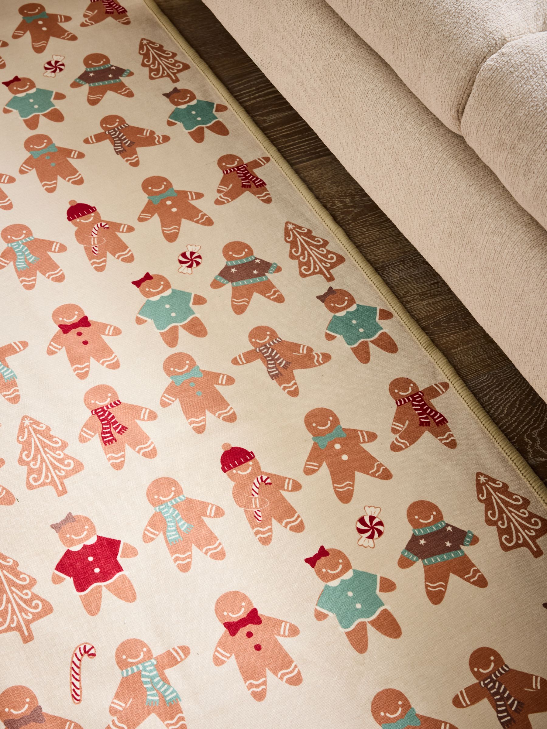 Buy Natural Washable Christmas Gingerbread Rug from the Next UK online shop