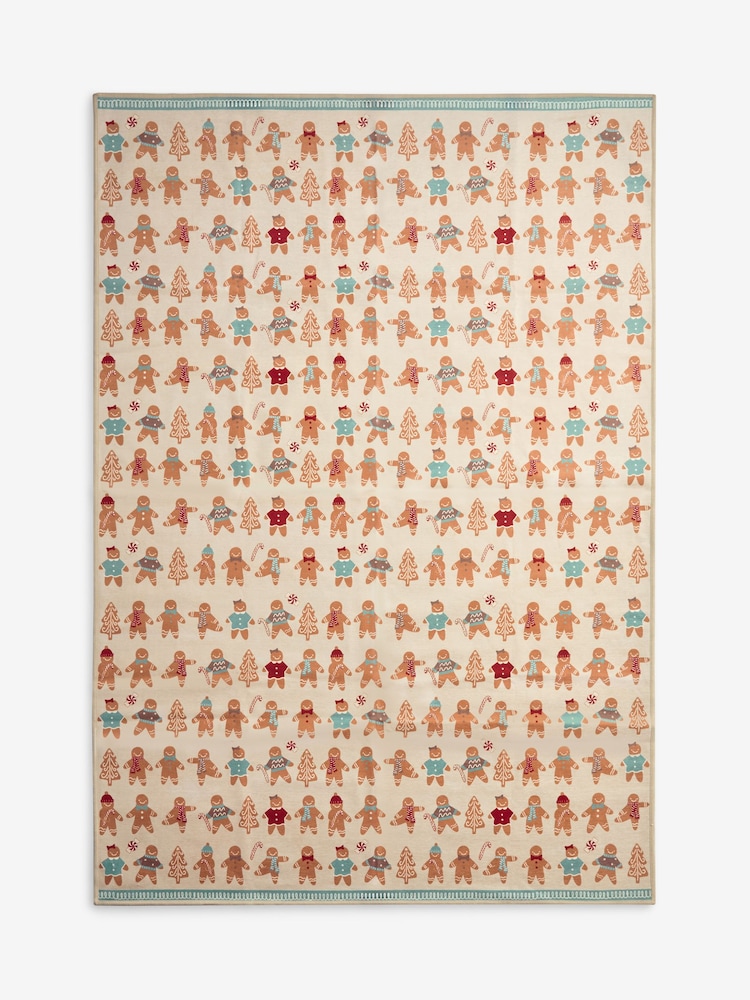 Natural Washable Christmas Gingerbread Rug - Image 5 of 5