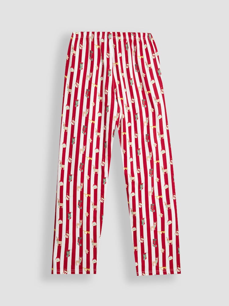 JoJo Maman Bébé Red Men's Stripe Christmas Pyjama Set - Image 5 of 5