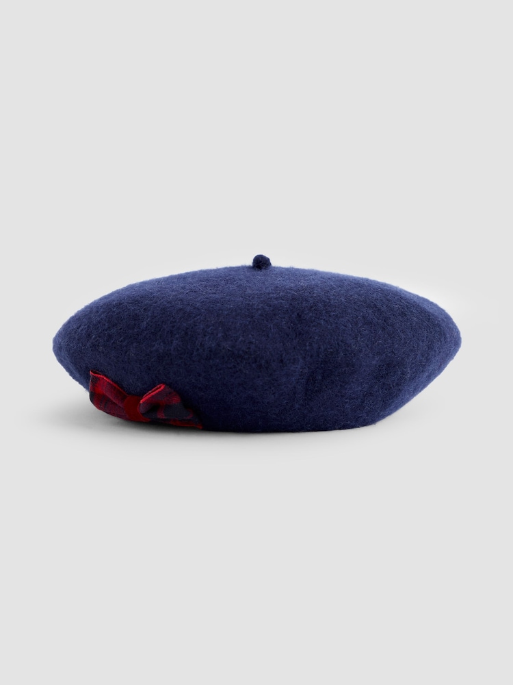 JoJo Maman Bébé Denim Blue Beret Hat - Image 1 of 3 JoJo Maman Bébé Denim Blue Beret Hat - Image 1 of 3
