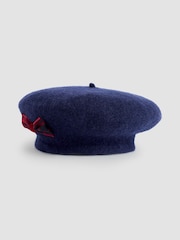 JoJo Maman Bébé Denim Blue Beret Hat - Image 2 of 3
