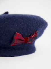 JoJo Maman Bébé Denim Blue Beret Hat - Image 3 of 3