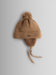 JoJo Maman Bébé Stone Cosy Pom Pom Rib Hat - Image 1 of 4