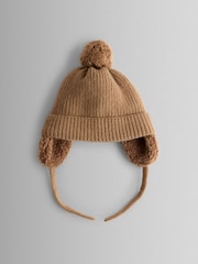 JoJo Maman Bébé Stone Cosy Pom Pom Rib Hat - Image 2 of 4