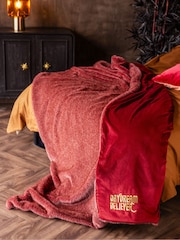 Rockett St George Burgundy Red Luxe Faux Fur Slogan Throw - Image 1 of 4