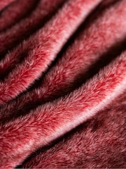 Rockett St George Burgundy Red Luxe Faux Fur Slogan Throw - Image 3 of 4