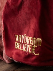 Rockett St George Burgundy Red Luxe Faux Fur Slogan Throw - Image 4 of 4
