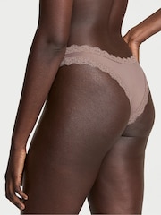 Victoria's Secret Cloudy Grey Lace Trim Brazilian Knickers - Image 2 of 3
