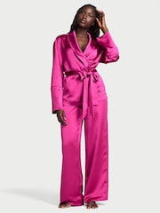 Victoria's Secret Allure Pink Luxe Satin Wrap and Trouser Set - Image 1 of 2