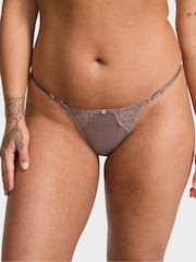Victoria's Secret Titanium Grey Lace Trim Knickers - Image 1 of 2