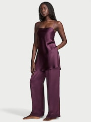 Victoria's Secret Winter Wine Purple Luxe Satin Tunic and Trouser Set - Image 1 of 2
