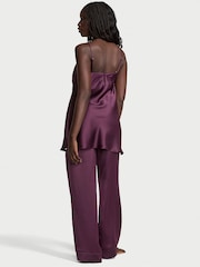 Victoria's Secret Winter Wine Purple Luxe Satin Tunic and Trouser Set - Image 2 of 2