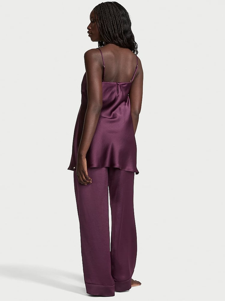 Victoria's Secret Winter Wine Purple Luxe Satin Tunic and Trouser Set - Image 2 of 2