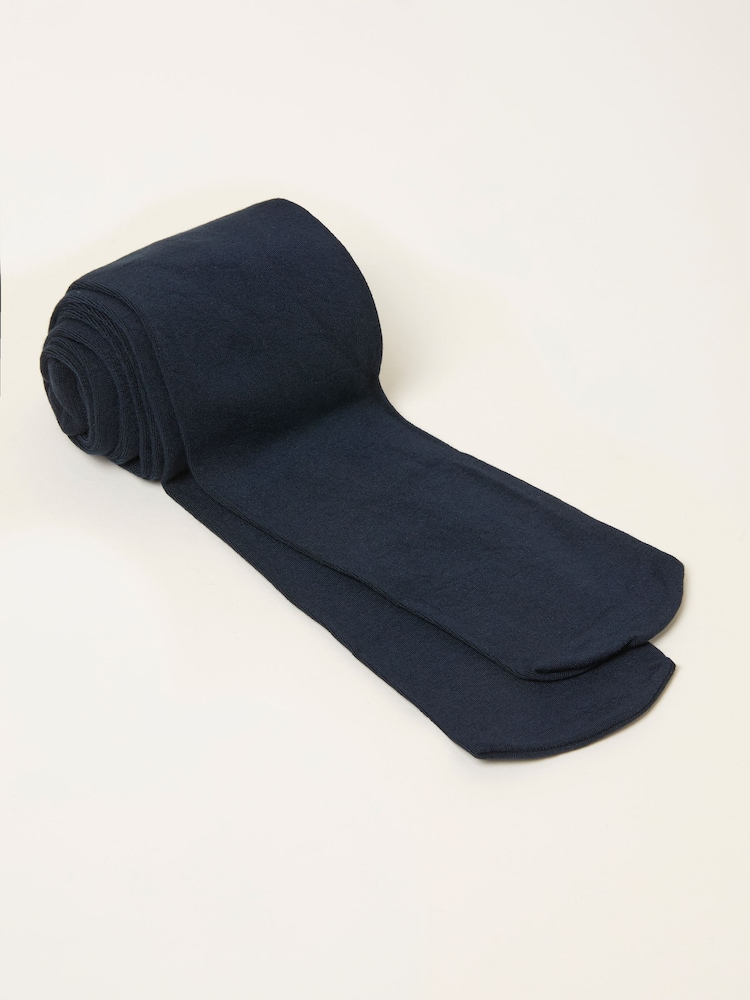FatFace Navy Blue Thick Plain Tights - Image 1 of 2