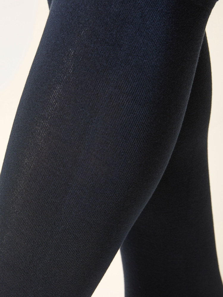 FatFace Navy Blue Thick Plain Tights - Image 2 of 2