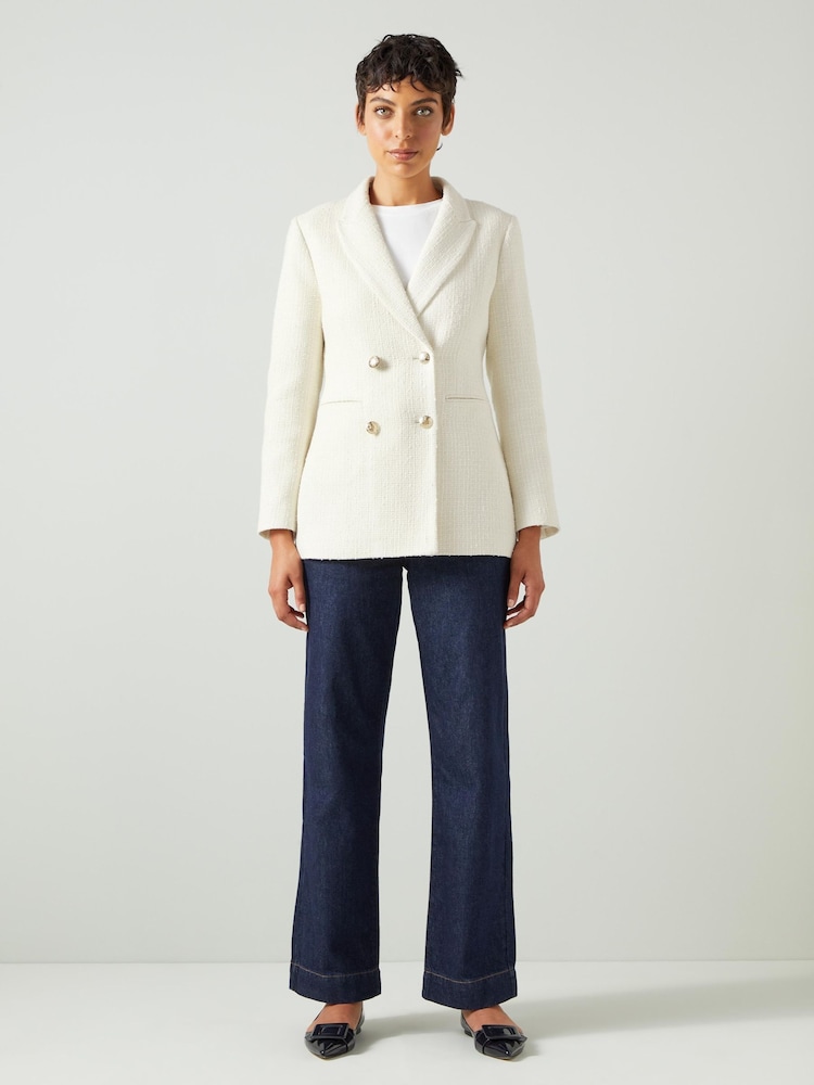 LK Bennett Mariner Cream Tailored Jacket - Image 1 of 3