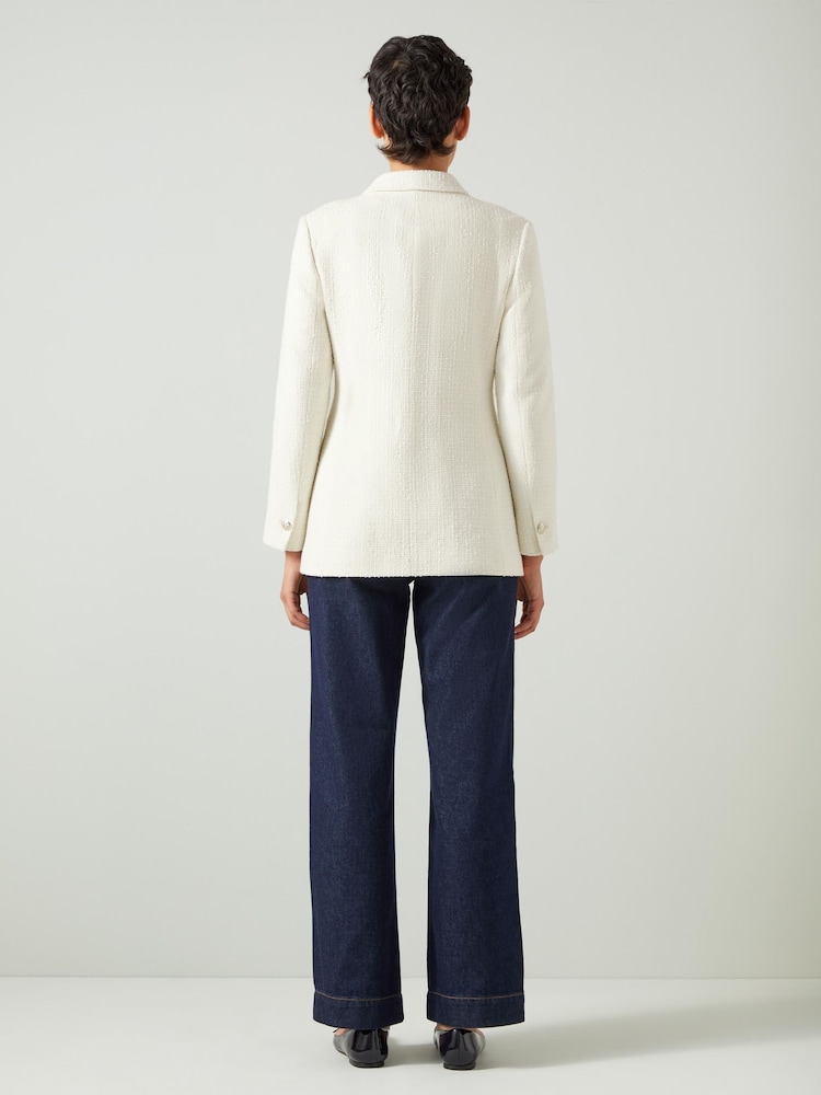 LK Bennett Cream Mariner Cream Tailored Jacket - Image 2 of 3 LK Bennett Cream Mariner Cream Tailored Jacket - Image 2 of 3
