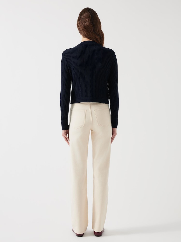 LK Bennett Cream Clara Straight Leg Trousers - Image 2 of 3