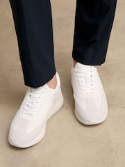 Reiss White Emmett Bonded-Leather Suede Running Trainers - Image 2 of 5