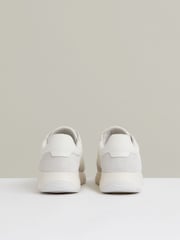 Reiss White Emmett Bonded-Leather Suede Running Trainers - Image 4 of 5