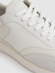 Reiss White Emmett Bonded-Leather Suede Running Trainers - Image 5 of 5