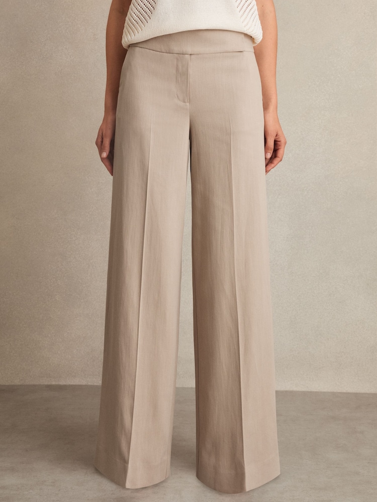 Neutro - Reiss Delilah Lyocell-Linen Wide-Leg Trousers - Imagen 1 de 6 Neutro - Reiss Delilah Lyocell-Linen Wide-Leg Trousers - Imagen 1 de 6