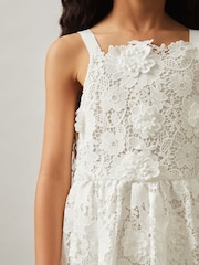 Reiss Ivory Melody 13-14 yrs Guipure-Lace Midi Dress - Image 3 of 5