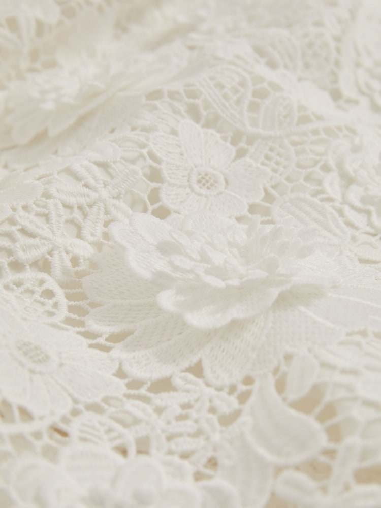 Reiss Ivory Melody 13-14 yrs Guipure-Lace Midi Dress - Image 5 of 5