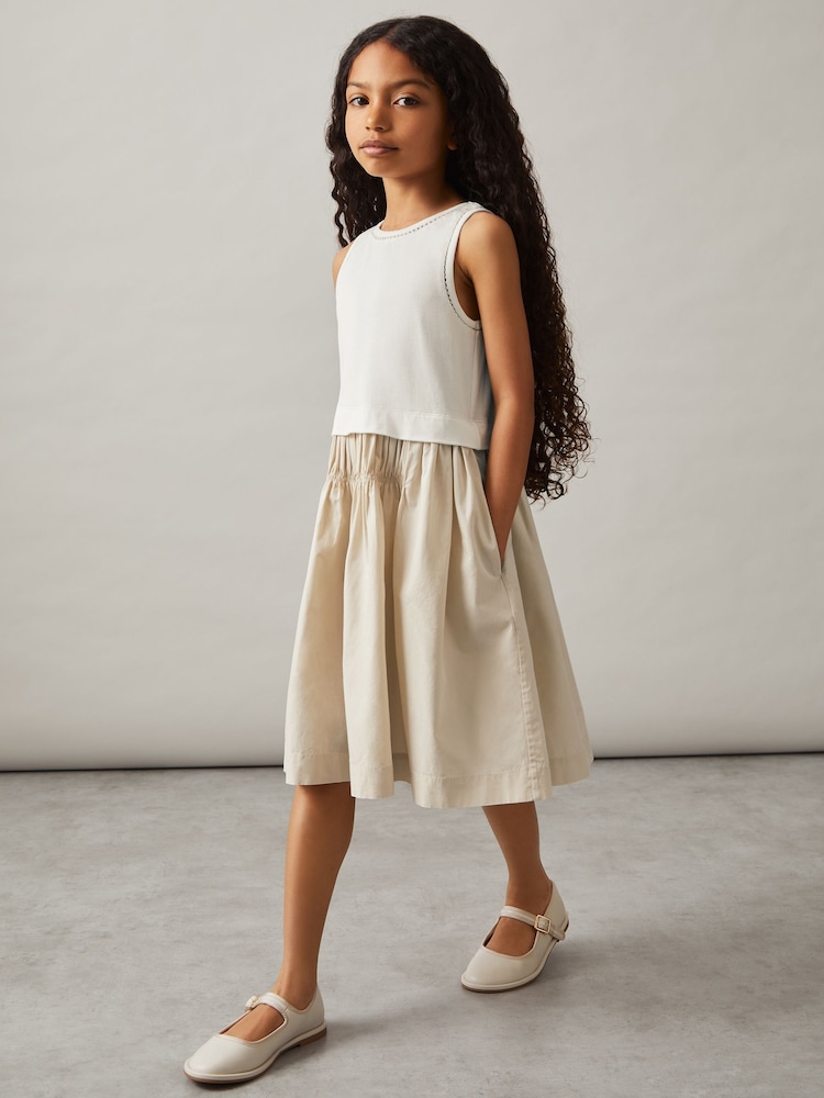 Reiss Wren Cotton Layered Sleeveless Midi Dress - Bild 1 von 4