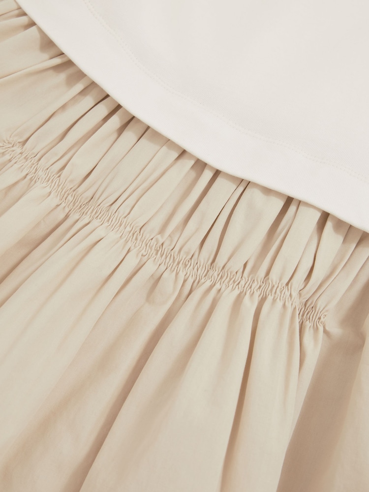 Reiss Neutral Wren Cotton Layered Sleeveless Midi Dress - Image 4 of 4