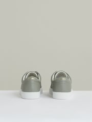 Reiss Mint Green Luca Tumbled-Leather Low-Top Trainers - Image 3 of 4