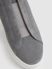 Gris - Reiss Emil Suede Slip-Ons Elasticated Trainers - Imagen 5 de 5