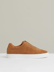 Reiss Tan Brown Emil Trainers - Image 1 of 5