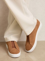 Reiss Tan Brown Emil Trainers - Image 2 of 5