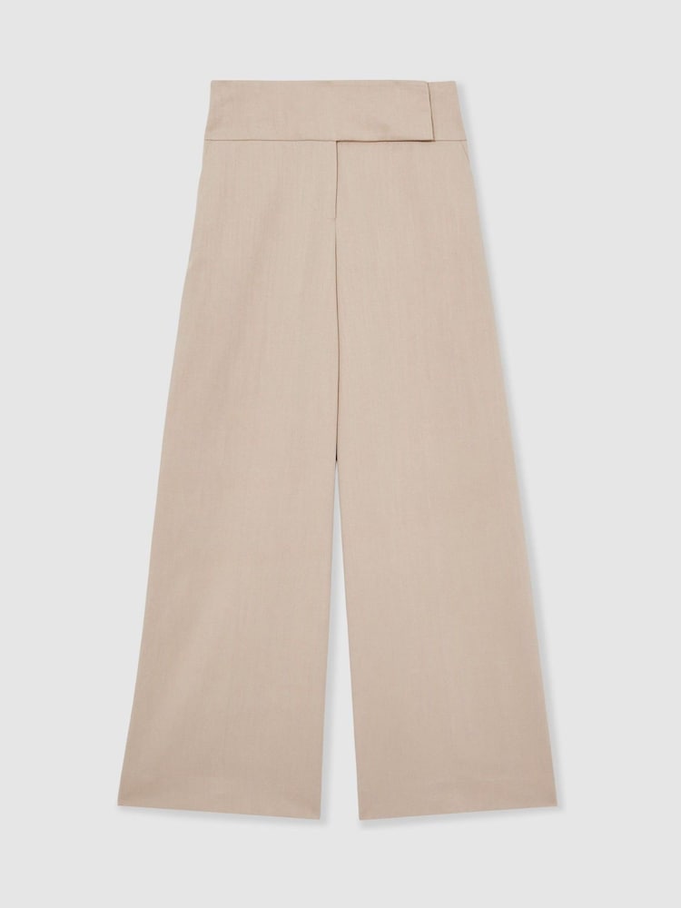 Reiss Neutral Delilah Lyocell-Linen Wide-Leg Trousers - Image 2 of 5